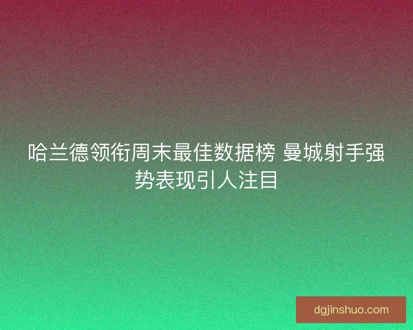 哈兰德领衔周末最佳数据榜 曼城射手强势表现引人注目
